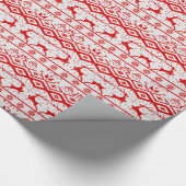 Schattigee rode rendieren en sneeuwvlokken cadeaupapier (Hoek)