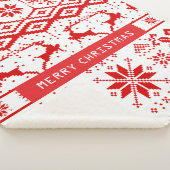 Schattigee rode rendieren en sneeuwvlokken sherpa deken (3/4)