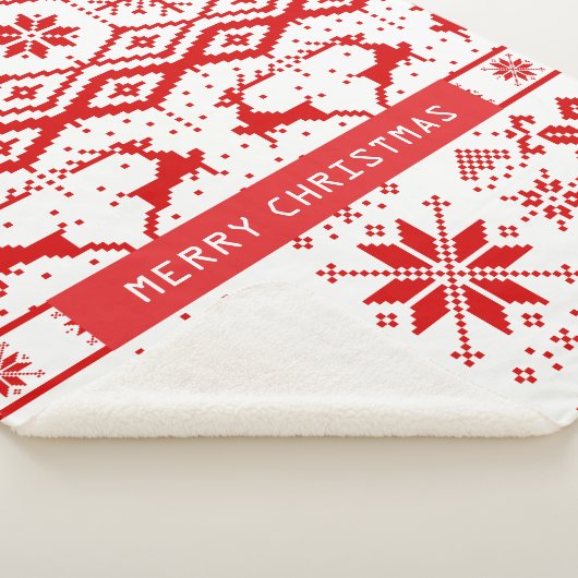 Schattigee rode rendieren en sneeuwvlokken sherpa deken (3/4)