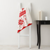 Schattigee rode rendieren en sneeuwvlokken sherpa deken (In situ)