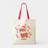 Schattigee rode rendiernaam tote bag (Achterkant)