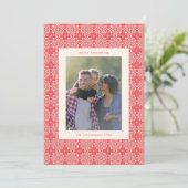 Schattigee rode retro midden eeuw moderne vertical feestdagenkaart (Staand voorkant)