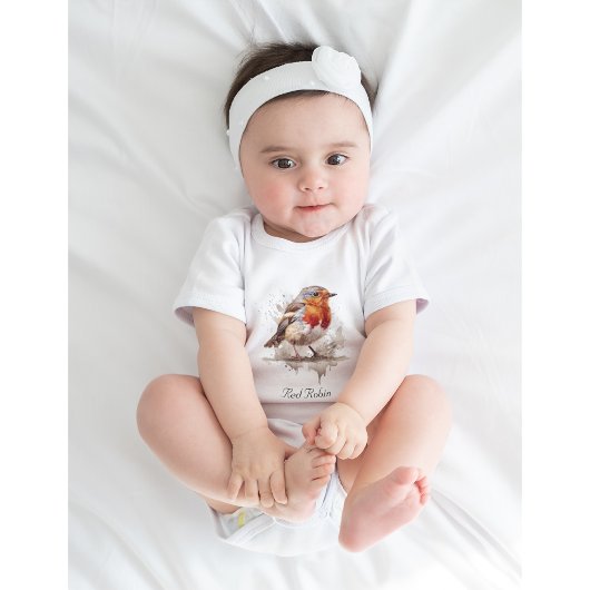 Schattigee rode robin in waterverf, aanpasbaar romper