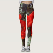 Schattigee rode roos Leggings (Voorkant)