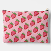 Schattigee rode roze aardbei thema gepersonaliseer etui (Achterkant)