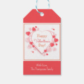 Schattigee Rode Roze Harten Gelukkige Naam Valenti Cadeaulabel (Voorkant)