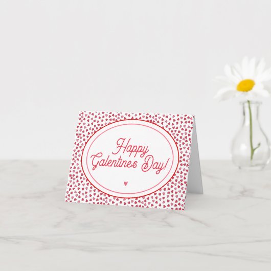 Schattigee rode & roze harten - Happy Galentine's  Kaart (Kleine Plant)