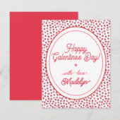 Schattigee rode & roze harten - Happy Galentine's  Notitiekaartje (Voorkant / Achterkant)