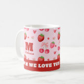 Schattigee rode roze moeder we houden van je Berry Koffiemok (Voorkant links)