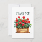 Schattigee rode rozen advertentie bericht bedankkaart (Voorkant)