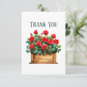 Schattigee rode rozen advertentie bericht bedankkaart (Staand voorkant)