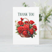 Schattigee rode rozen Bericht toevoegen Bedankkaart (Staand voorkant)