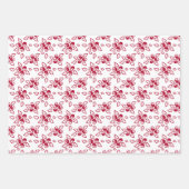 Schattigee rode rozen motief patroon inpakpapier v (Voorkant 3)