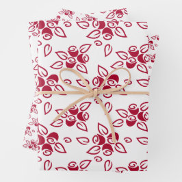 Schattigee rode rozen motief patroon inpakpapier v