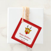 Schattigee Rode Rudolph het Rendier kerstcadeau Bedankjes Labels (In situ)
