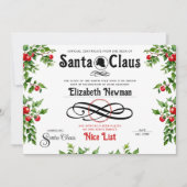 Schattigee rode Santa Naughty Nice lijst officiële Feestdagenkaart (Voorkant)