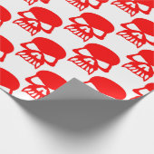 Schattigee Rode Schedels Halloween Gift Cadeaupapier (Hoek)
