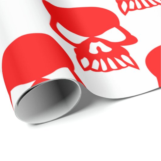 Schattigee Rode Schedels Halloween Gift Cadeaupapier (Rol Hoek)