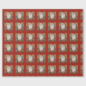 Schattigee Rode Sinterklaas Blauwvogels Cadeaupapier (Vlak)