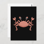 Schattigee Rode Strand Krab Cartoon Karakterontwer Briefkaart (Voorkant / Achterkant)