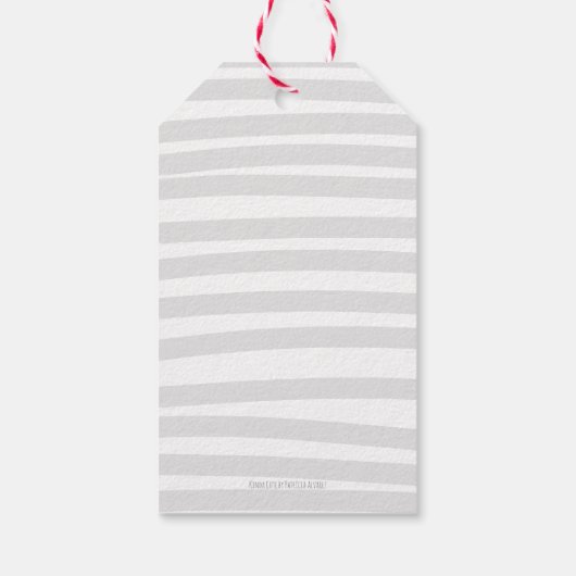 Schattigee Rode Strepen Meisje Hond Sneeuwman Kers Cadeaulabel (Achterkant)