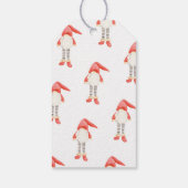 Schattigee Rode strik Rode kerstkabouter Vrolijk K Cadeaulabel (Achterkant)