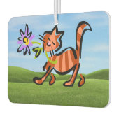 Schattigee rode Tabby Cartoon Cat Luchtverfrisser (Links)