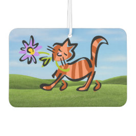 Schattigee rode Tabby Cartoon Cat Luchtverfrisser
