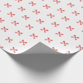 Schattigee rode toetsen op witte achtergrond cadeaupapier (Hoek)