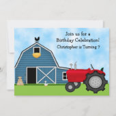 Schattigee rode tractor en Blue Barn Boerderij ver Kaart (Voorkant)