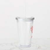 Schattigee Rode Valentijnsdag Bloemen Hart Aangepa Acryl Drinkbeker (Rechts)