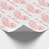 Schattigee Rode Valentijnsdag Bloemen Hart Aangepa Cadeaupapier (Hoek)