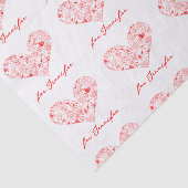 Schattigee Rode Valentijnsdag Bloemen Hart Aangepa Tissuepapier (Detail)