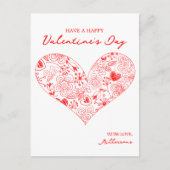 Schattigee Rode Valentijnsdag Bloemen Hart Familie Briefkaart (Voorkant)