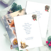 Schattigee rode vos besneeuwd winter kerst feestdagenkaart