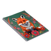 Schattigee rode vos en bloemetjes notitieboek (Rechterzijde)