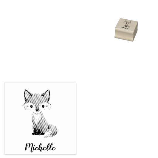 Schattigee rode vos gepersonaliseerd Kind Rubberstempel (Gestempeld)