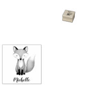 Schattigee rode vos gepersonaliseerd Kind Rubberstempel (Gestempeld)