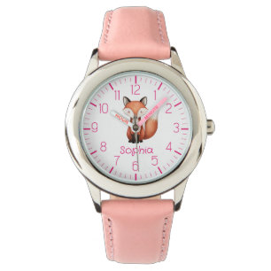 Schattigee rode vos gepersonaliseerde Kind horloge