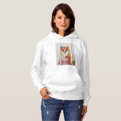Schattigee rode vos grillige Waterverf vrouwen Hoodie (Voorkant volledig)