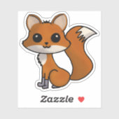 Schattigee rode vos kawaii stijl sticker (Vel)
