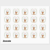 Schattigee rode vos meisje baby shower vierkante sticker (Vel)