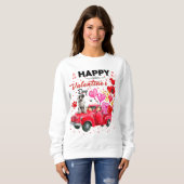 Schattigee Rode Vrachtwagen Grote Deen Valentijnsd Trui (Voorkant volledig)