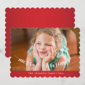 Schattigee rode vrolijke kerst Kaart (Voorkant / Achterkant)