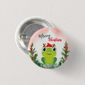 Schattigee Rode Vrolijke Kerstkikker Kerstfeest Ronde Button 3,2 Cm (Voorkant /achterkant)