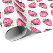 Schattigee rode Waterverf aardbei Cadeaupapier (Rol Hoek)