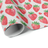 Schattigee rode Waterverf aardbeien Cadeaupapier (Rol Hoek)