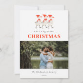 Schattigee Rode Winter Knetterende Kerst Eenden Fo Feestdagenkaart (Voorkant)