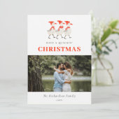 Schattigee Rode Winter Knetterende Kerst Eenden Fo Feestdagenkaart (Staand voorkant)