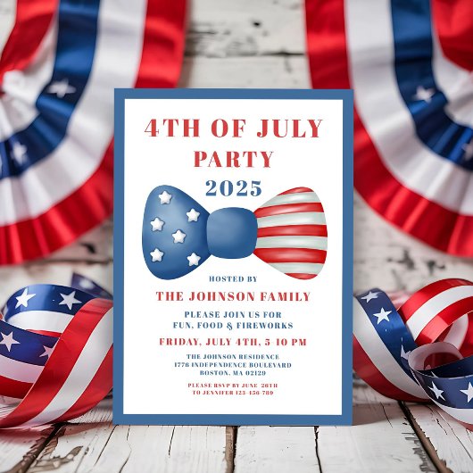 Schattigee rode, witte en blauwe boog 4 juli kaart